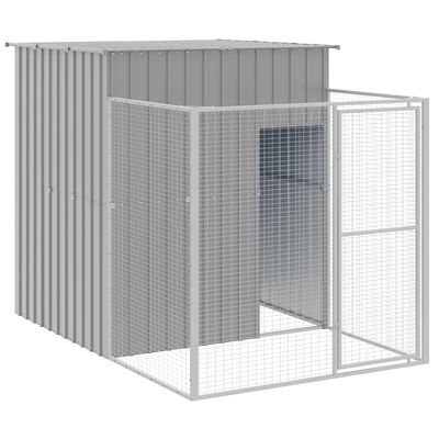 vidaXL Niche pour chien avec cour gris clair 165x863x181 cm