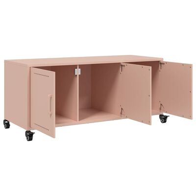 vidaXL Meuble TV rose 100,5x39x43,5 cm acier