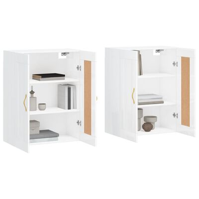 vidaXL Armoires murales 2 pcs blanc brillant bois d'ingénierie