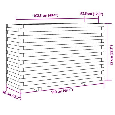 vidaXL Jardinière 110x40x72 cm bois de pin imprégné