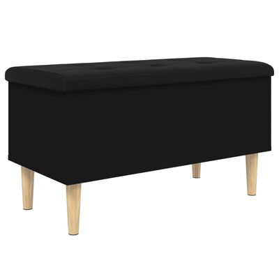 vidaXL Banc de rangement noir 82x42x46 cm bois d'ingénierie