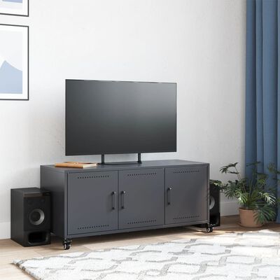 vidaXL Meuble TV anthracite 100,5x39x43,5 cm acier