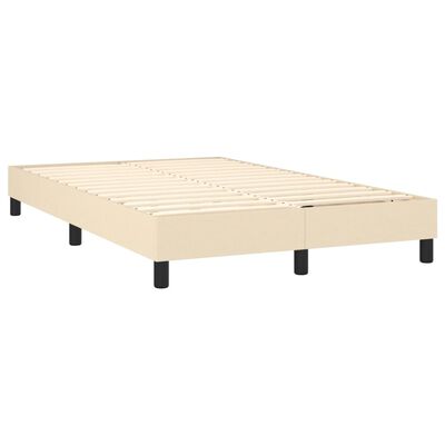 vidaXL Sommier à lattes de lit matelas et LED crème 120x190 cm tissu