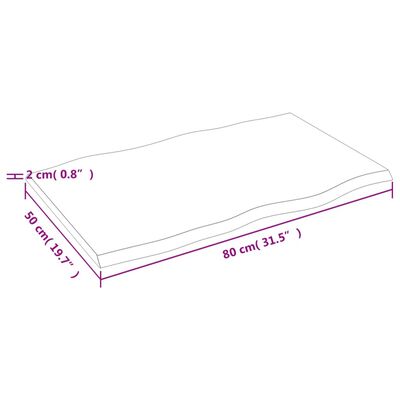 vidaXL Dessus de table bois chêne massif traité bordure assortie