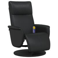 vidaXL Fauteuil inclinable de massage repose-pieds noir similicuir