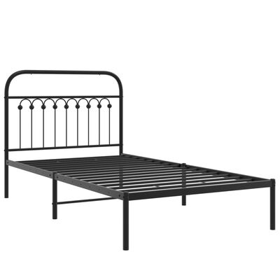 vidaXL Cadre de lit métal sans matelas avec tête de lit noir 100x200cm