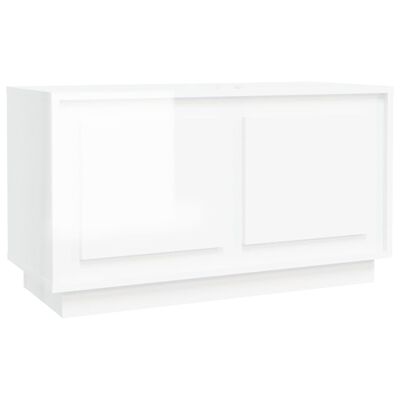 vidaXL Meuble TV blanc brillant 80x35x45 cm bois d'ingénierie