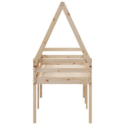 vidaXL Lit haut avec toit 75x190 cm bois de pin massif