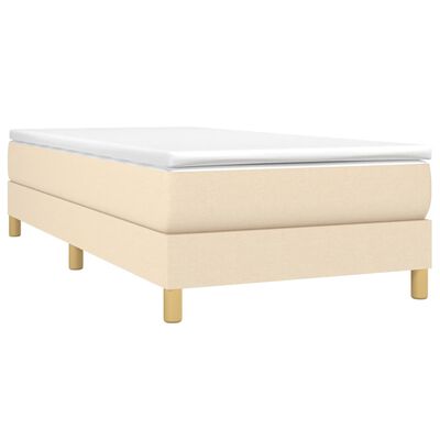 vidaXL Sommier à lattes de lit avec matelas Crème 90x200 cm Tissu