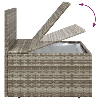 vidaXL Salon de jardin 8 pcs avec coussins Gris Résine tressée