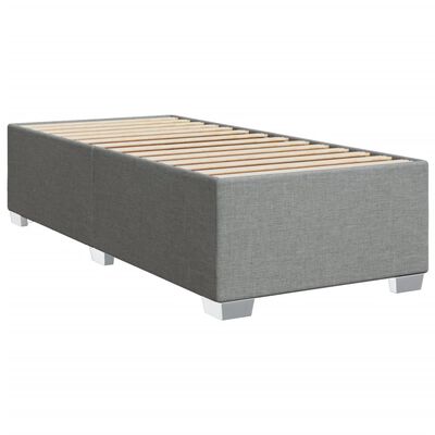 vidaXL Sommier à lattes de lit avec matelas Gris clair 100x200cm Tissu