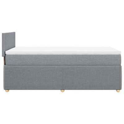 vidaXL Sommier à lattes de lit avec matelas Gris clair 100x200cm Tissu