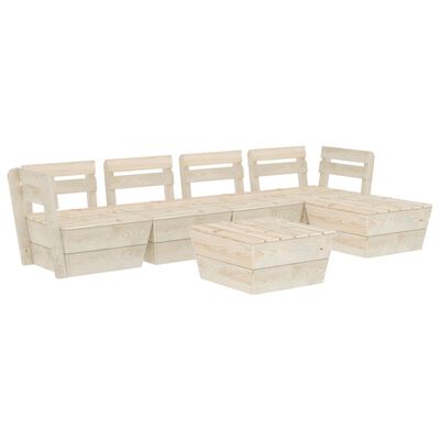 vidaXL Salon de jardin palette 6 pcs Bois d'épicéa imprégné