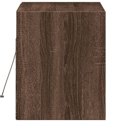 vidaXL Meuble TV mural avec lumières LED chêne marron 80x31x35 cm