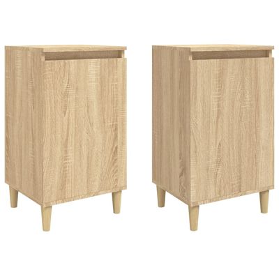 vidaXL Tables de chevet 2pcs chêne sonoma 40x35x70cm bois d'ingénierie