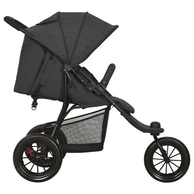 vidaXL Poussette pour bébé Anthracite Acier