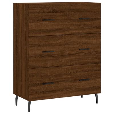 vidaXL Buffet haut Chêne marron 69,5x34x180 cm Bois d'ingénierie