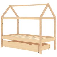 vidaXL Cadre de lit pour enfant et un tiroir bois pin massif 80x160 cm