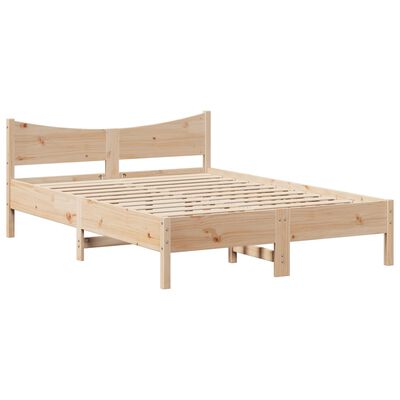 vidaXL Cadre de lit avec tête de lit 140x190 cm bois de pin massif