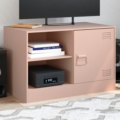 vidaXL Meuble TV rose 67x39x44 cm acier