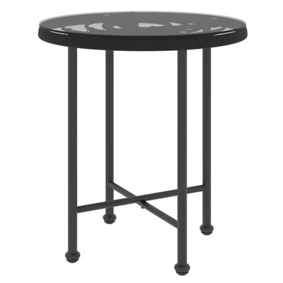 vidaXL Ensemble à manger de jardin 3 pcs Noir Résine tressée