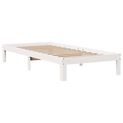 vidaXL Cadre de lit avec tête de lit sans matelas blanc 100x200 cm