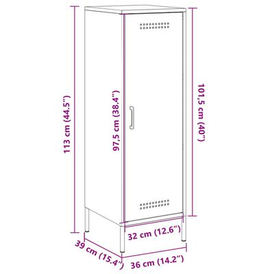 vidaXL Buffet jaune moutarde 36x39x113 cm acier