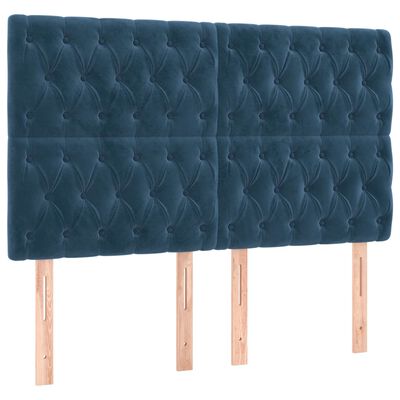 vidaXL Cadre de lit sans matelas bleu foncé 140x190 cm velours