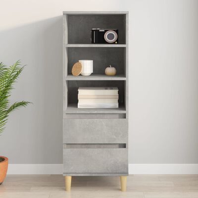 vidaXL Buffet haut Gris béton 40x36x110 cm Bois d'ingénierie