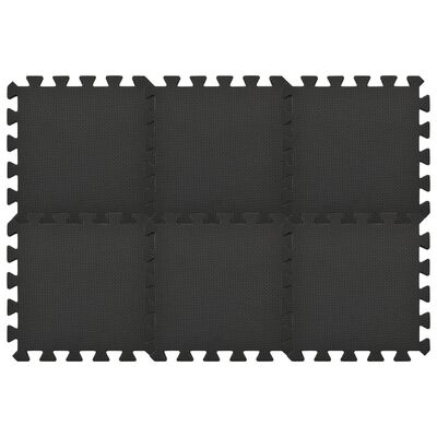 vidaXL Tapis de sol 54 pcs 4,86㎡ Mousse EVA Noir