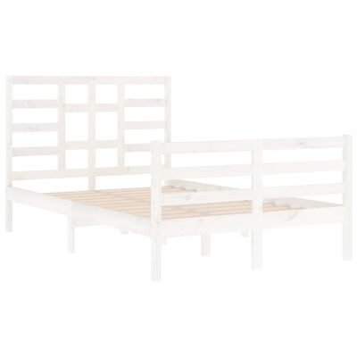 vidaXL Cadre de lit Blanc Bois massif 120x200 cm