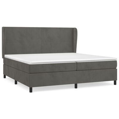 vidaXL Sommier à lattes de lit et matelas Gris foncé 200x200cm Velours