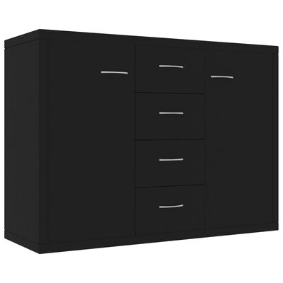 vidaXL Buffet Noir 88x30x65 cm Bois d'ingénierie