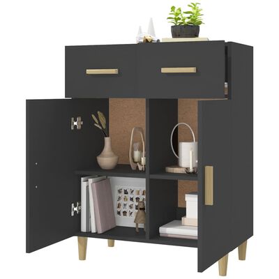 vidaXL Buffet Noir 69,5x34x89 cm Bois d'ingénierie