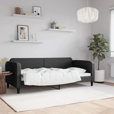 vidaXL Lit de repos noir 90x200 cm tissu