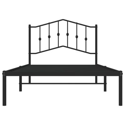 vidaXL Cadre de lit métal sans matelas avec tête de lit noir 100x190cm