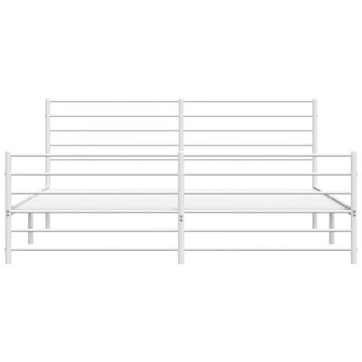 vidaXL Cadre de lit métal sans matelas et pied de lit blanc 183x213 cm