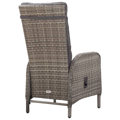 vidaXL Mobilier de bistro de jardin 5 pcs Résine tressée Gris