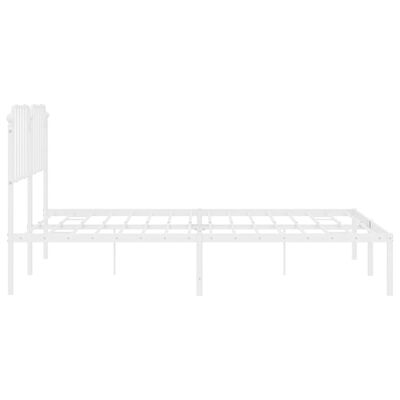 vidaXL Cadre de lit métal sans matelas et tête de lit blanc 183x213 cm