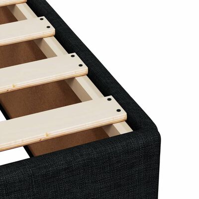 vidaXL Sommier à lattes de lit avec matelas Noir 100x200 cm Tissu