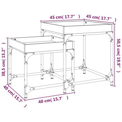 vidaXL Tables d'appoint 2 pcs Sonoma gris Bois d'ingénierie