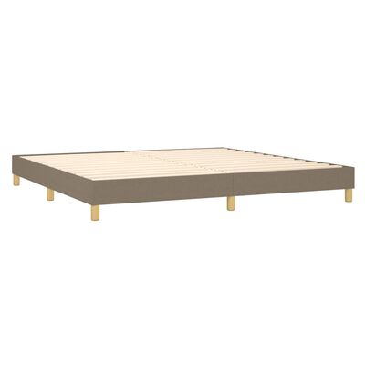 vidaXL Sommier à lattes de lit et matelas et LED Taupe 200x200cm Tissu