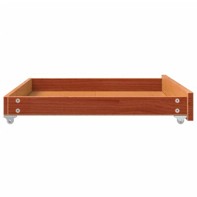 vidaXL Tiroirs de lit de jour 2 pcs cire marron bois de pin massif