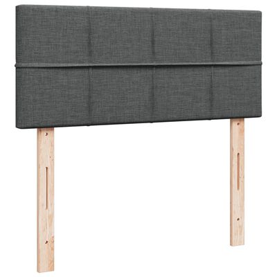 vidaXL Sommier à lattes de lit avec matelas gris foncé 120x190cm tissu