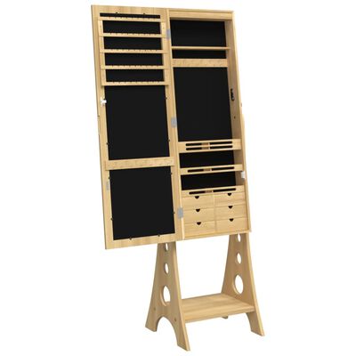 vidaXL Armoire à bijoux miroir avec lumières LED sur pied