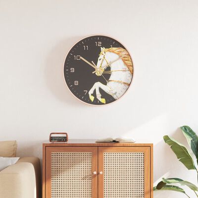 vidaXL Horloge murale doré et blanc Ø29,5 cm polystyrène et verre