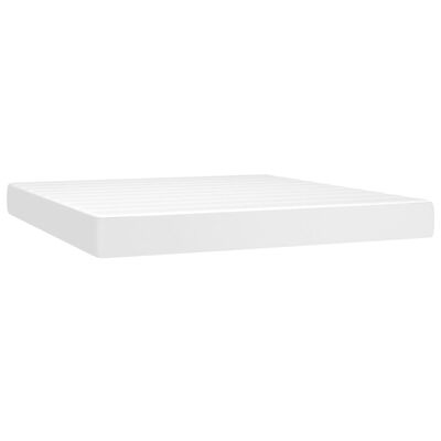 vidaXL Sommier à lattes de lit avec matelas et LED Blanc 180x200 cm