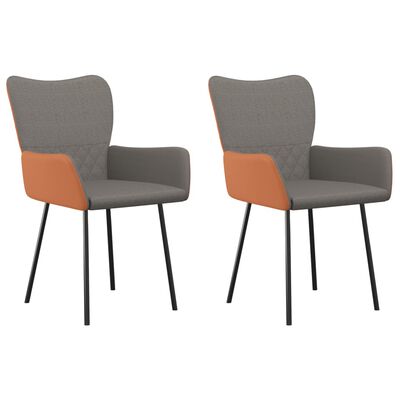 vidaXL Chaises à manger lot de 2 gris clair tissu et similicuir