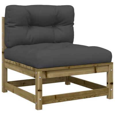 vidaXL Salon de jardin 4 pcs avec coussins bois de pin imprégné