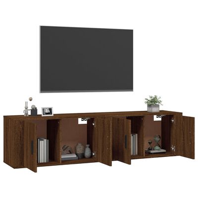 vidaXL Meubles TV muraux 2 pcs chêne marron 80x34,5x40 cm